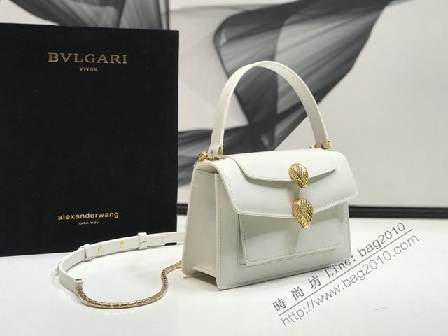 Bvlgari女包 寶格麗新品系列小牛皮腰包 B288739 雙蛇首搭扣 Bvlga手拎肩背女包  fyd1539